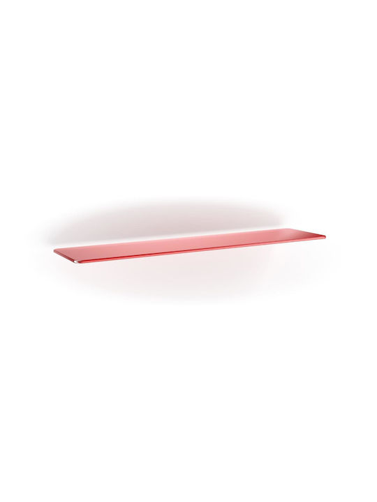 Bolis Italia Rechteckiges Bücherregal aus Glas Rot 15x60cm