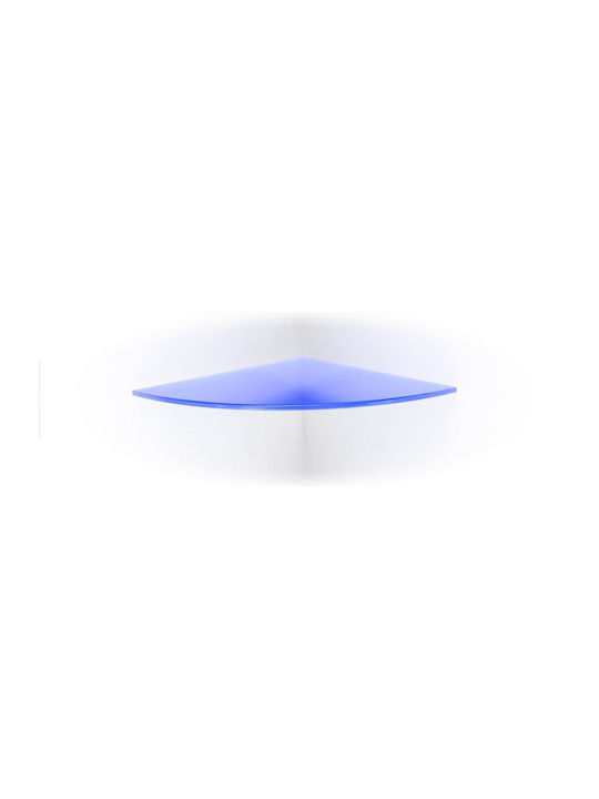 Bolis Italia Στρογγυλό Ράφι Βιβλιοθήκης από Γυαλί Blue 35x35cm