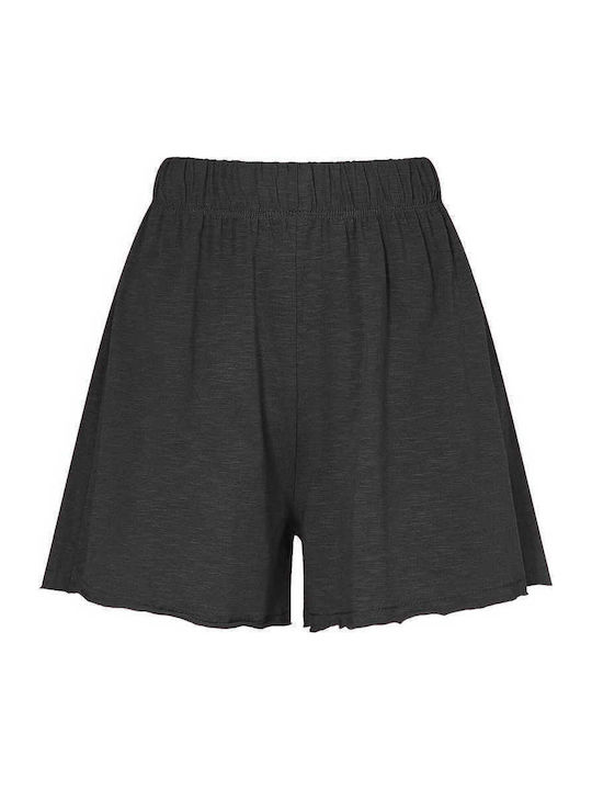 Celestino Damen-Shorts Unverarbeitetes Abschluss Loose Fit Schwarz