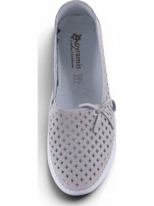 Δερμάτινα Γυναικεία Loafers σε Μπεζ Χρώμα