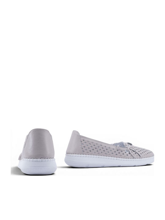 Δερμάτινα Γυναικεία Loafers σε Μπεζ Χρώμα