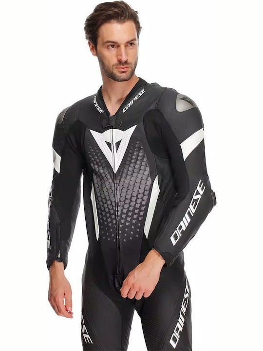 Dainese Laguna Seca 6 Perforated Ανδρική Δερμάτινη Φόρμα Αναβάτη Μοτοσυκλέτας Black/White/Anthracite