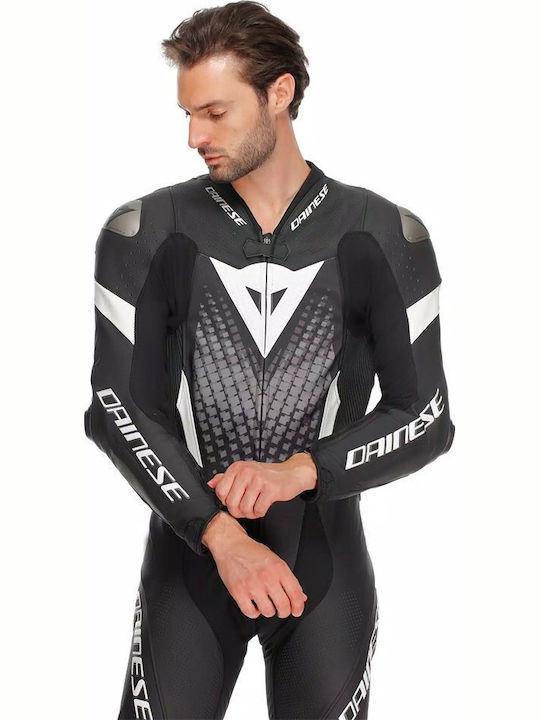 Dainese Laguna Seca 6 Perforated Ανδρική Δερμάτινη Φόρμα Αναβάτη Μοτοσυκλέτας Black/White/Anthracite