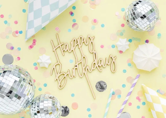 PartyDeco Happy Birthday Διακοσμητικό Γλυκών για Party