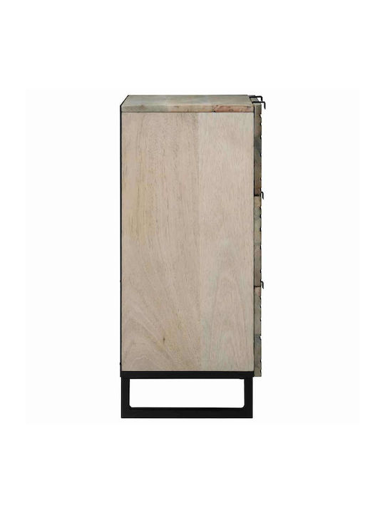 Büroaufbewahrungsschublade aus Holz Weiß und Schwarz 60x33,5x75cm