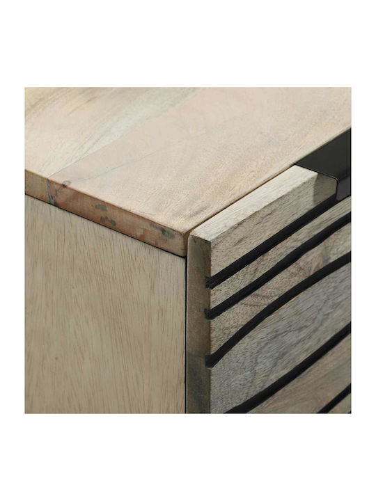 Büroaufbewahrungsschublade aus Holz Weiß und Schwarz 60x33,5x75cm