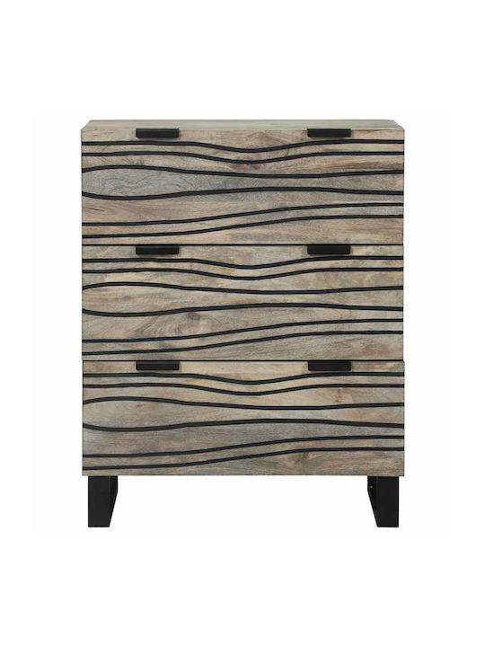 Büroaufbewahrungsschublade aus Holz Weiß und Schwarz 60x33,5x75cm