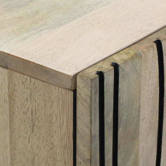 Büroaufbewahrungsschublade und -schrank Holz Weiß und Schwarz 60x33,5x75cm