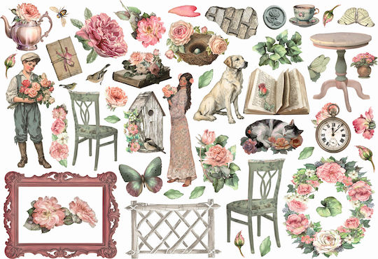 Самозалепващи Die Cuts-епхемера Stamperia House Roses