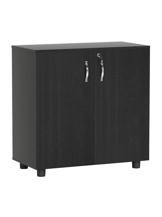 Шкаф Офис от MDF С ключалка Черно 80x40x80см
