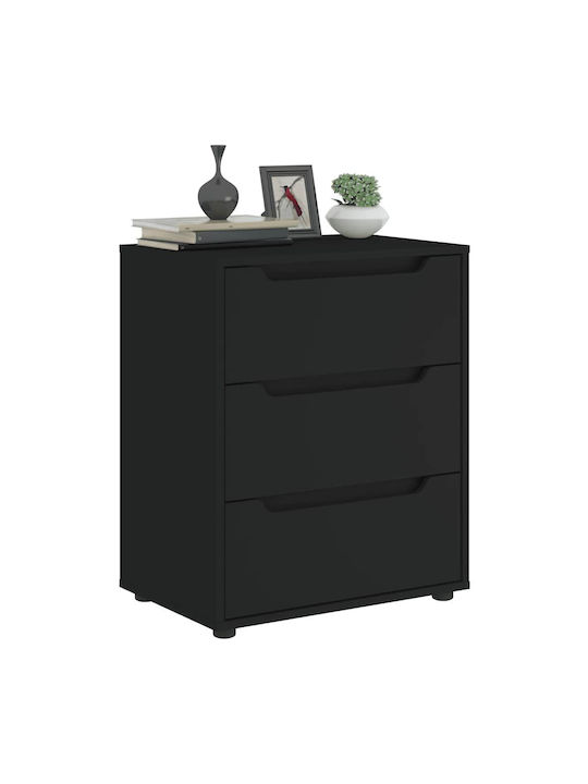 Vidaxl Sideboard Visnes Μαύρο 60x40x73 Cm Ξύλο Μηχανής