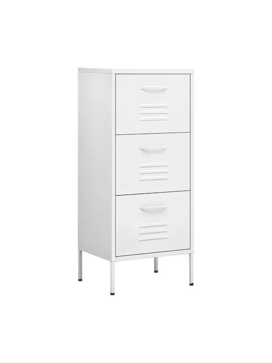 Чекмеджета Офис Метална Бял 42.5x35x101.5см