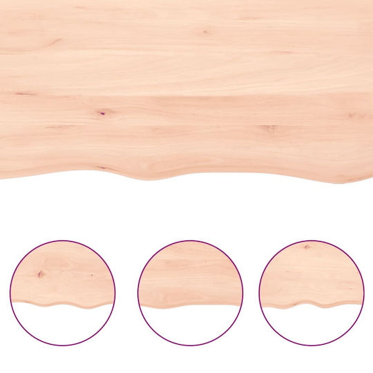 vidaXL Countertop without Sink L60xW50xH4cm Raw solid wood