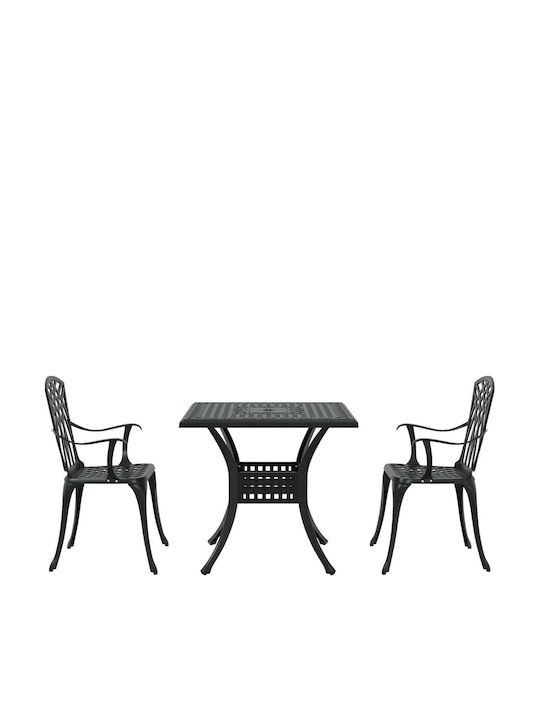 Dining Room Set for Small Outdoor Spaces 3 Pieces Black