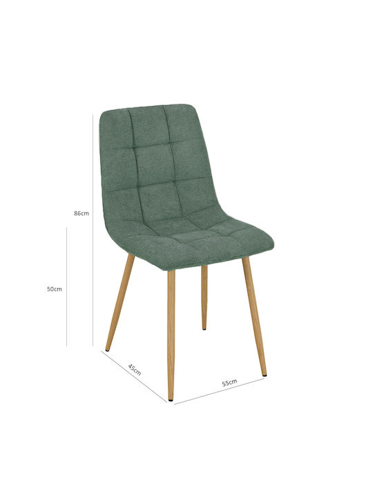 Stol Dining Chair With Fabric Upholstery Green 55x45x88cm