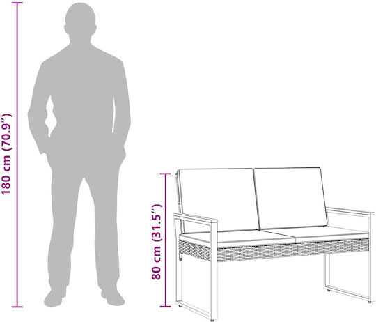 Garten- und Outdoor-Möbelsets 4 Stück Schwarz mit Kissen