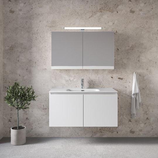 Royal Madrid Furniture 80 White Lacquer 81x46x50cm Sink Base Mirror Cabinet
