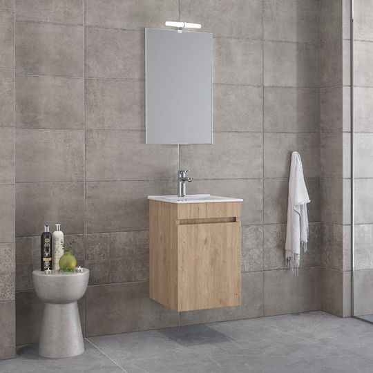 Furnibath Πάγκος με Νιπτήρα Μ41xΒ60xΥ41cm Walnut