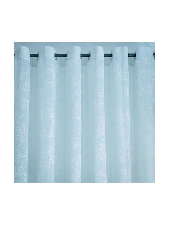 My Home Luxury Curtain with Pencil Pleat Light Blue 280x270cm