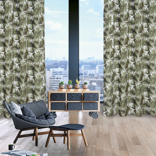 Das Home Κουρτίνα με Τρουκς 2179 Πράσινη 140x260εκ.