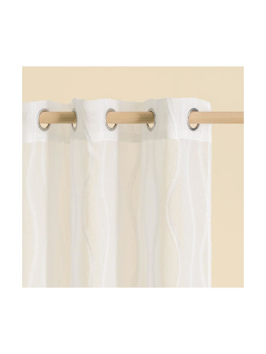 Easy Home Vorhang mit Grommets Tres Weiße 140x260cm