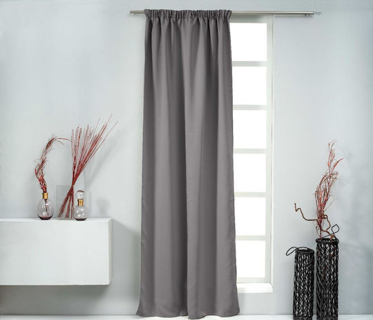 Easy Home Перде с Плик с Писалка Bells Сиво 140x270см