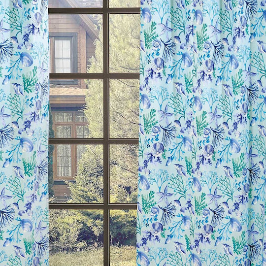 Das Home Пердета И Завеси С Копчета 2102 Светлосиня 140x260см