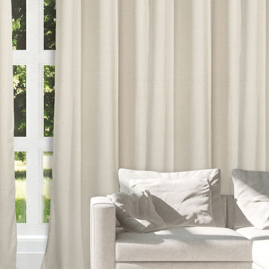 Das Home Κουρτίνα με Τρουκς 2239 Λευκή 140x270εκ.