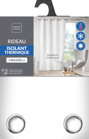 Douceur d'Intérieur Curtain with Grommets Icemount White 140x260cm