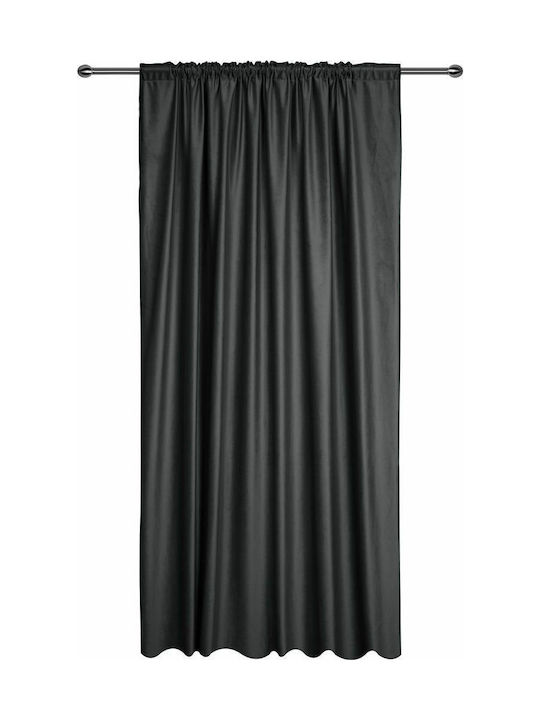 Artisti Italiani Κουρτίνα με Τρέσα Velour Σκούρο Γκρι 140x270εκ.