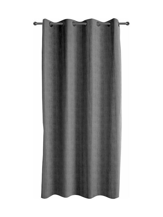 Artisti Italiani Perdea Cu Capse Suede Gri Închis 140x260 cm