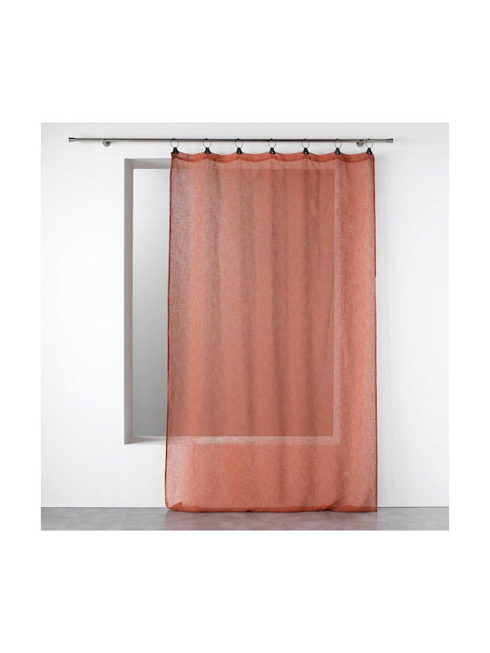 Douceur d'Intérieur Κουρτίνα με Τρουκς Tisse Linka Terracotta Orange 140x240εκ.