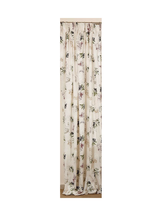 Viopros Перде с Плик с Писалка Олив Лонета Екрю 140x270см