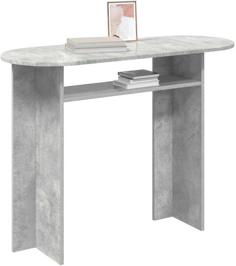 Wooden Console Table Concrete Gray L100xW39.5xH75cm