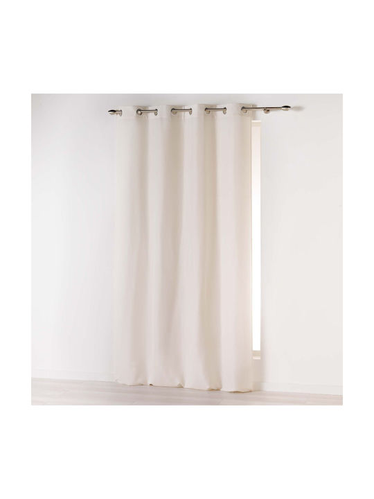 PanOikos Κουρτίνα με Τρουκς Livia Εκρού 140x260εκ.