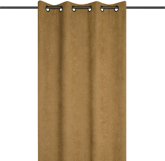 Dandy Grommet Brown Curtains 140x260cm