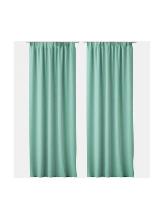 Jemidi24 Vorhang mit Bleistiftfalten Lola Grüne 140x250cm