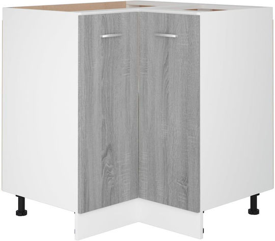 Γωνιακό Ντουλάπι Δαπέδου 75.5x75x80.5cm Γκρι