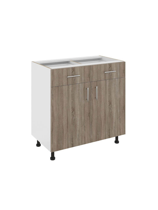 Επιδαπέδιο Ντουλάπι Dark Sonoma Oak/white 80x50x80εκ.