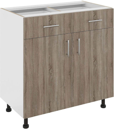 Επιδαπέδιο Ντουλάπι Dark Sonoma Oak/white 80x50x80εκ.