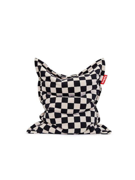 Πουφ Μαξιλάρα Original Slim Teddy Chess Black Ecru 155x120x155cm
