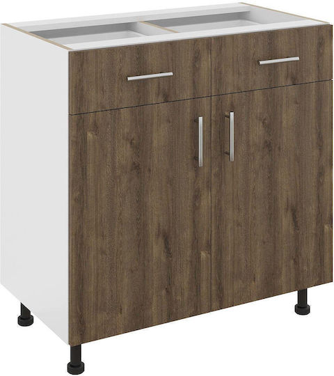 Επιδαπέδιο Ντουλάπι με Πάγκο Εργασίας Bronze/white Oak 80x50x80εκ. Επιδαπέδιο Ντουλάπι με Πάγκο Εργασίας Bronze/white Oak 80x50x80εκ.
