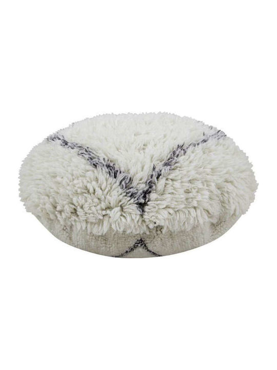 Fotolii Puf Bolster Impermeabil Berber Soul Albă 70x70x20cm