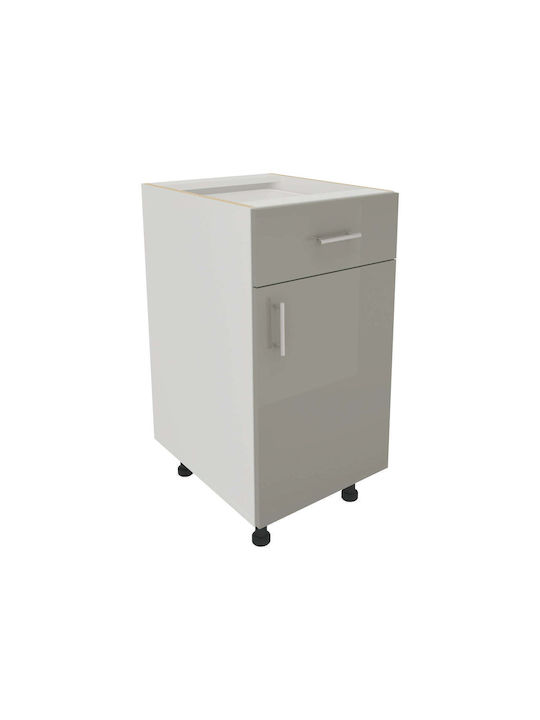 Corp Επιδαπέδιο Ντουλάπι με Πάγκο Εργασίας Glossy Grey/white 40x50x80εκ.