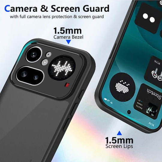 Matte Halbdurchsichtige Umschlag Rückseite Kunststoff Schwarz (Nichts Phone (4a) Pro)