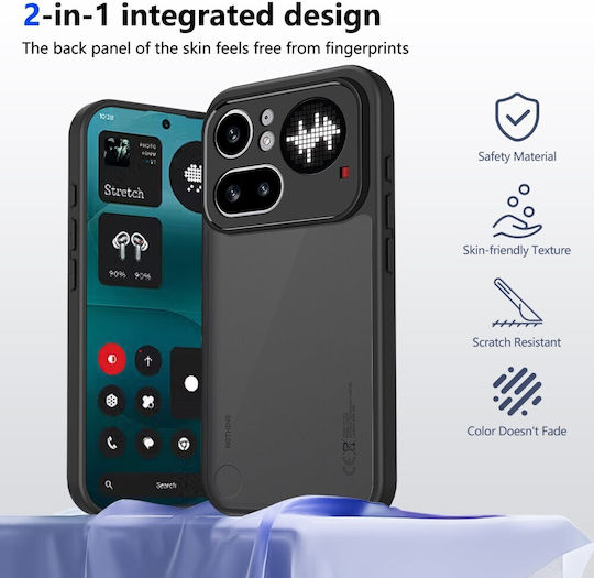 Matte Halbdurchsichtige Umschlag Rückseite Kunststoff Schwarz (Nichts Phone (4a) Pro)