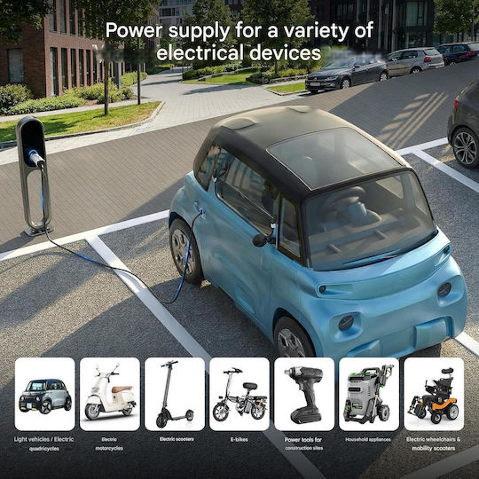 Adaptor Ev Tip 2 La Schuko Iec 62196 La Priză 230v 16a 3.68 Kw Ip44 Stații Încărcare Ev Wallbox Biciclete Electrice Trotinete