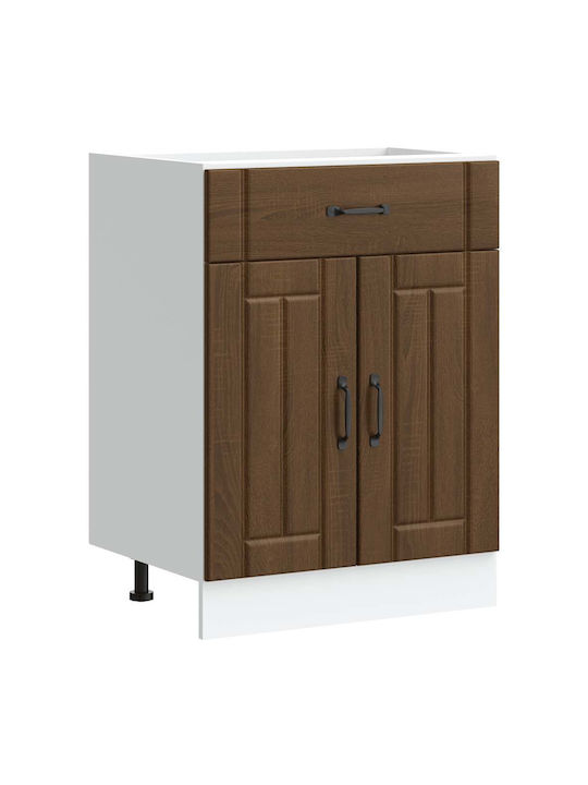 Lucca Шкаф за Мивка Brown Oak 60x46x81.5бр