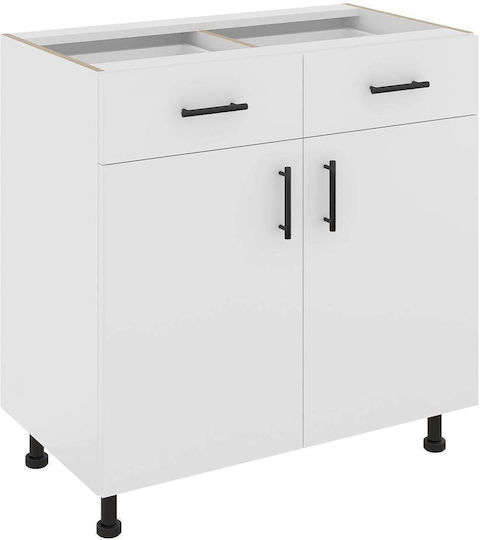 Επιδαπέδιο Ντουλάπι με Πάγκο Εργασίας White 80x50x80εκ.