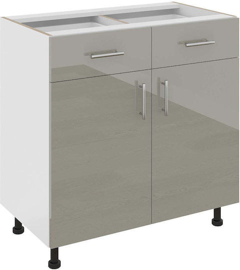 Επιδαπέδιο Ντουλάπι Glossy Grey/white 80x50x80εκ.
